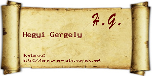 Hegyi Gergely névjegykártya